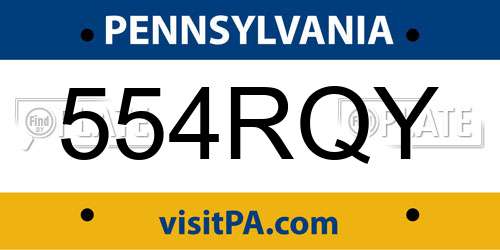 554RQY Pennsylvania License Plate
