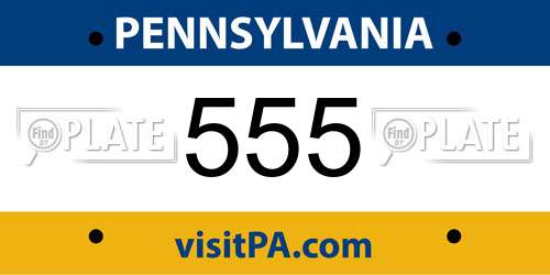 555 Pennsylvania License Plate