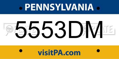 5553DM Pennsylvania License Plate