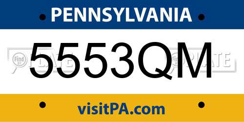 5553QM Pennsylvania License Plate