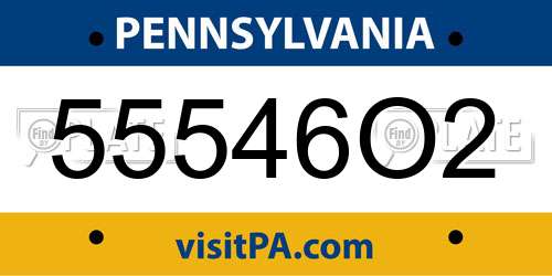 55546O2 Pennsylvania License Plate