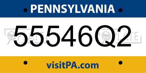 55546Q2 Pennsylvania License Plate