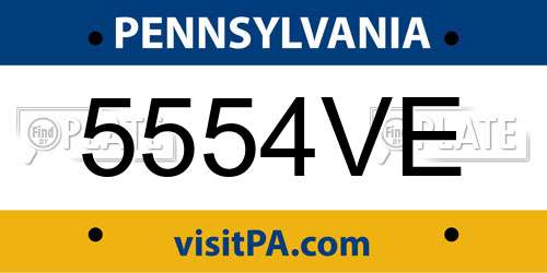 5554VE Pennsylvania License Plate
