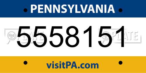 5558151 Pennsylvania License Plate