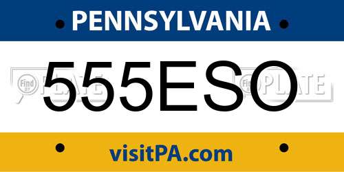 555ESO Pennsylvania License Plate