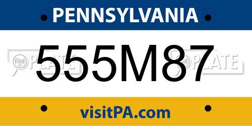 555M87 Pennsylvania License Plate