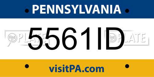 5561ID Pennsylvania License Plate