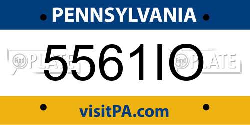 5561IO Pennsylvania License Plate