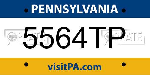 5564TP Pennsylvania License Plate