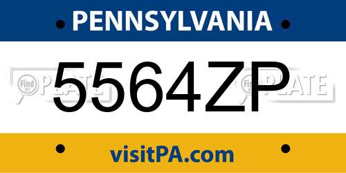 5564ZP Pennsylvania License Plate