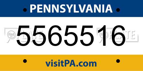 5565516 Pennsylvania License Plate