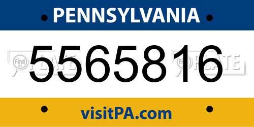 5565816 Pennsylvania License Plate