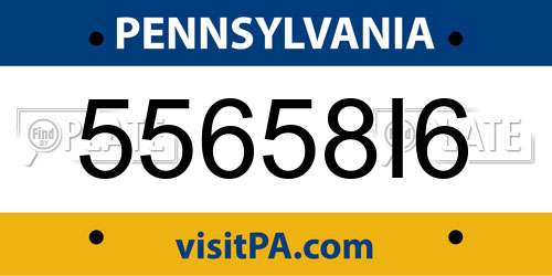 55658I6 Pennsylvania License Plate