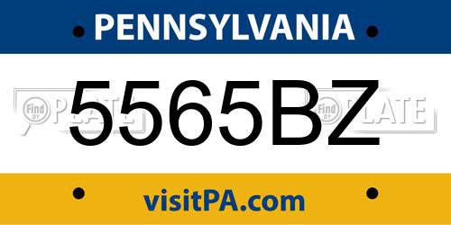 5565BZ Pennsylvania License Plate