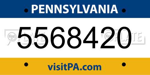 5568420 Pennsylvania License Plate