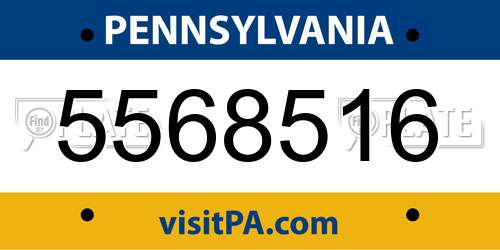 5568516 Pennsylvania License Plate