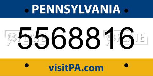 5568816 Pennsylvania License Plate