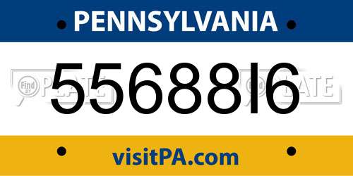 55688I6 Pennsylvania License Plate