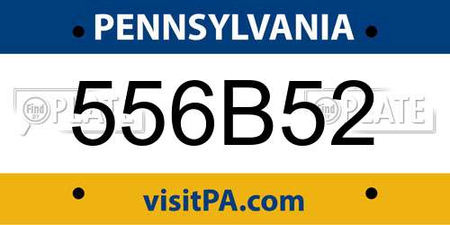 556B52 Pennsylvania License Plate