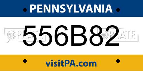 556B82 Pennsylvania License Plate