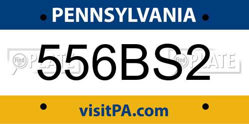 556BS2 Pennsylvania License Plate
