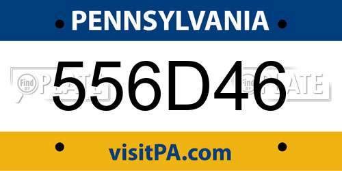 556D46 Pennsylvania License Plate