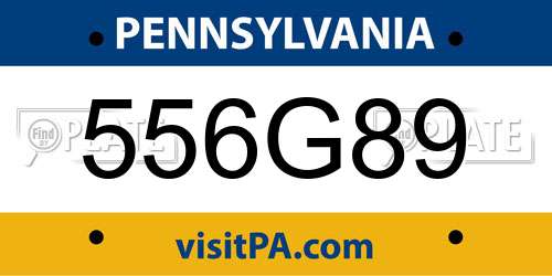 556G89 Pennsylvania License Plate