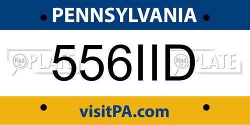 556IID Pennsylvania License Plate