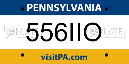 556IIO Pennsylvania License Plate