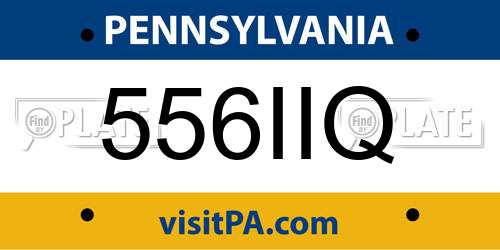 556IIQ Pennsylvania License Plate