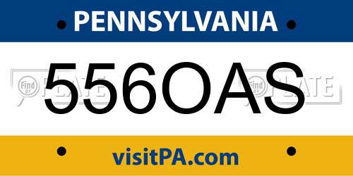 556OAS Pennsylvania License Plate