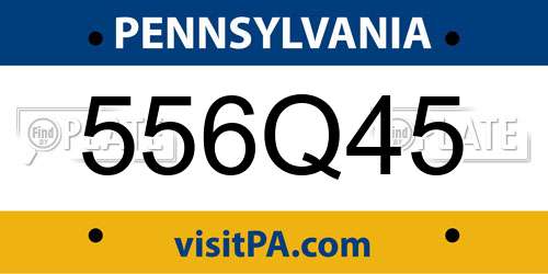 556Q45 Pennsylvania License Plate