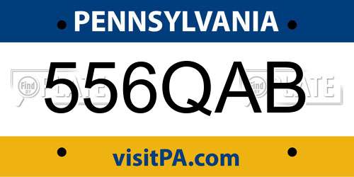 556QAB Pennsylvania License Plate
