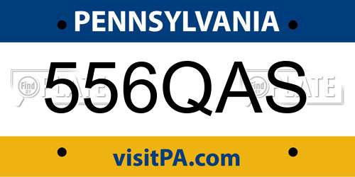 556QAS Pennsylvania License Plate