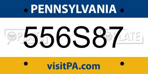 556S87 Pennsylvania License Plate
