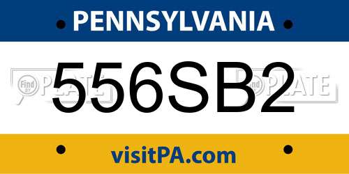 556SB2 Pennsylvania License Plate
