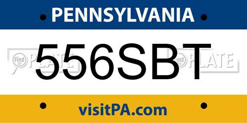 556SBT Pennsylvania License Plate