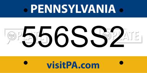556SS2 Pennsylvania License Plate