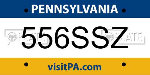 556SSZ Pennsylvania License Plate