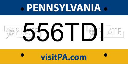 556TDI Pennsylvania License Plate