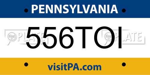 556TOI Pennsylvania License Plate