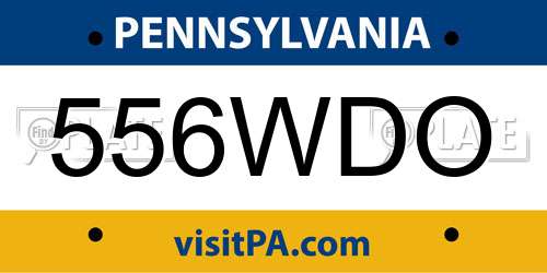556WDO Pennsylvania License Plate