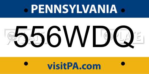 556WDQ Pennsylvania License Plate