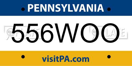 556WOO Pennsylvania License Plate