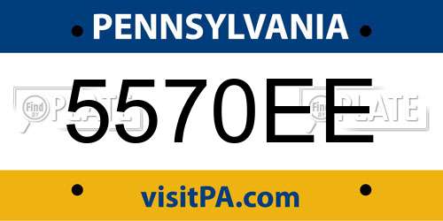5570EE Pennsylvania License Plate