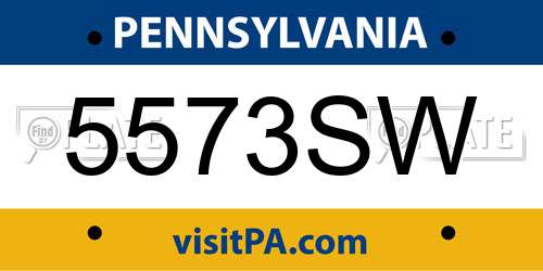 5573SW Pennsylvania License Plate