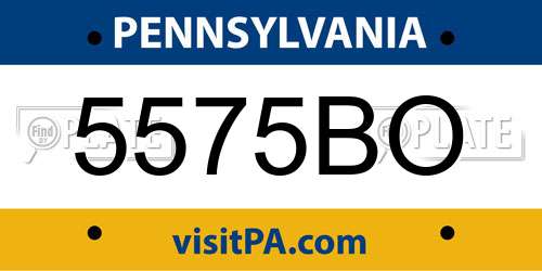 5575BO Pennsylvania License Plate