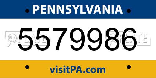 5579986 Pennsylvania License Plate