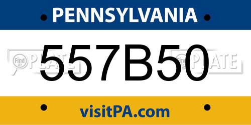 557B50 Pennsylvania License Plate