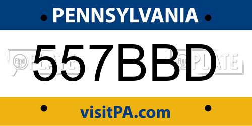 557BBD Pennsylvania License Plate